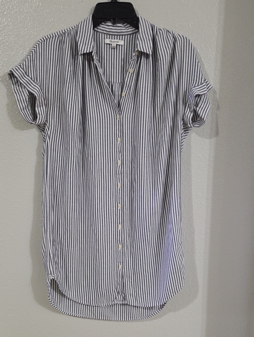 Madewell Central Shirtdress Rawley Stripe Button-Front Short Sleeve